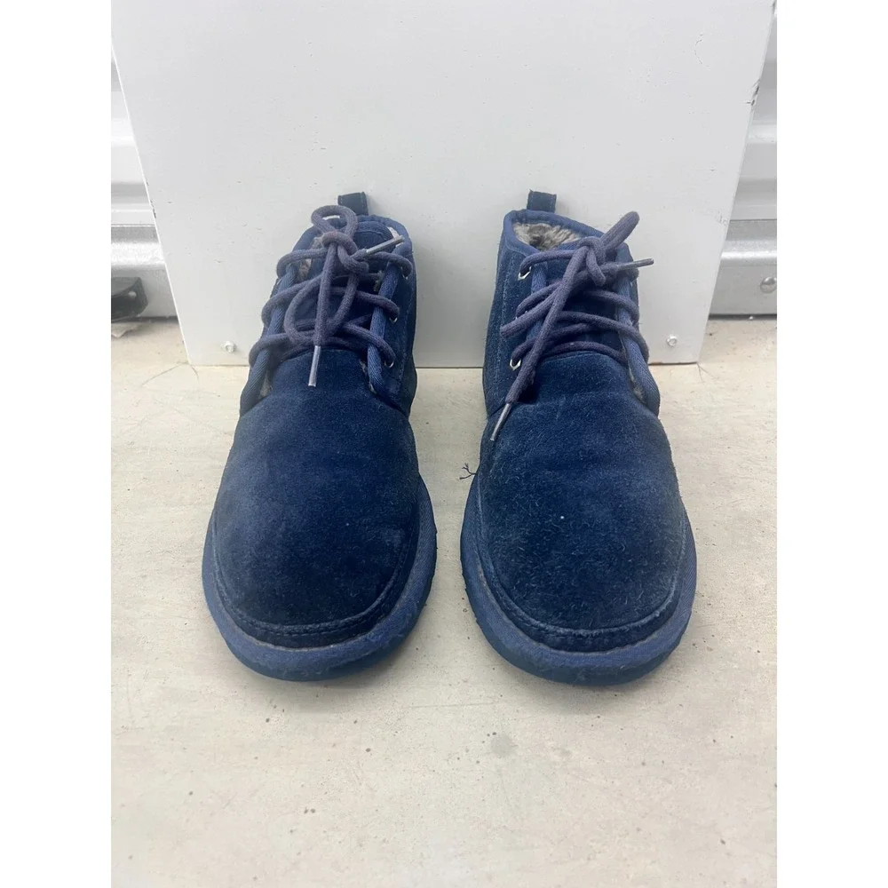 UGG Neumel Winter Boot Mens US 10 Navy Blue Suede Comfort Round Toe Casual Ankle